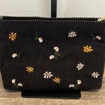 ✨Shiraleah Black Corduroy Cosmetic Bag with Floral Embroidery 🌼 Photo 0