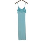Bonsai California Maxi Dress Boho Fringe Spaghetti Strap Turquoise Blue Size L Size L Photo 1