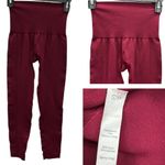 Homma Burgundy Shape Wear Belly Control Leggings Nylon Spandex Blend Women Small Red Photo 1