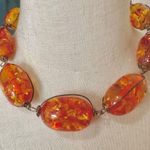 Large chunky amber tone choker necklace Photo 1
