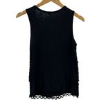 J.Crew Three Tiered Scalloped Overlay Black Tank Top Size Medium Photo 2