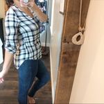Max jeans small soft casual plaid flannel button down top Photo 2