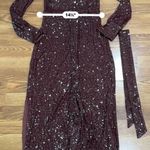 Cara Cara Margaret long sleeve sequin shirtDress in Rum Raisin Sequin size XS Photo 4