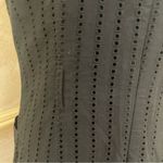 Ellen Tracy  Eyelet Sheath Mini Midi Dress Black sleeveless cotton Sz 12 Photo 4
