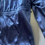 Women's Satin One Shoulder Cut Out Long Sleeve Bodycon Sexy Mini Dress M Blue Size M Photo 5