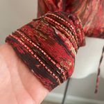 Arden B Y2K Clubwear Sheer Tie Front Top Abstract Print Long Sleeve NWT Size L Photo 5