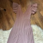 Birdy Grey  Hannah Flutter Sleeve Dress In Dark Mauve With Slit Photo 3