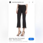 AQUA  Black Crop Pants with Pom-Pom Trim | Size Small Photo 8