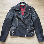 ALLSAINTS $650  Women’s Quilted Lamb Leather Jacket Black ARMSTAD BIKER Size US 4 Photo 0