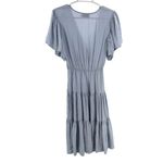 Petal and Pup Barker Light Blue Midi Dress tiered chambray flutter sleeve M flirty Photo 1