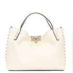 Valentino Garavani Off White leather Rockstud convertible small tote bag Photo 2