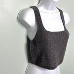 Everlane Wool Blend Yak Ribbed Full Coverage Crop Tank Top Gray L Photo 6
