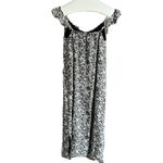 Loft  Palm Flutter Strap Pocket Double Side Slit Midi Dress Black White Photo 10