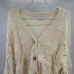 TALULAH  Cream Open-Knit Women's  cropped cardigan L slouchy oversized sleeves Photo 6