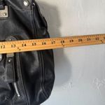 B Makowsky  Y2k Grunge Black Leather Tote Shoulder Bag Silver Hardware Photo 7