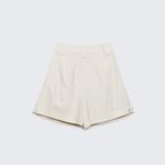 Stradivarius  Linen Blend Bermuda Shorts with Darts in Stone size 8 Photo 5