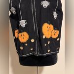 Preloved Paul Harris Design Black and White Halloween Zip Up Vest size small Photo 3