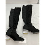 Wild Diva Womans Otk Boots 8 Black 1/4 Zip Block Plastic Heel Photo 1