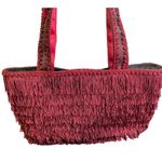 Lottie Dottie Women's Vintage Burgundy Fringe Purse, Handbag, Shoulder Bag Photo 2