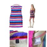 SheIn VINTAGE Y2K‎ CANDY CROCHET BEADED HALTER COVER UP DRESS SMALL  Photo 4