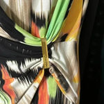 Calvin Klein Abstract Print Sleeveless Wrap Dress Multicolor Photo 4