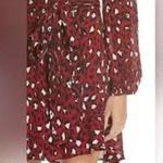 ALC Frank A.L.C. Red & Black Leopard Print Silk Mini Wrap Dress Size 4 Photo 3