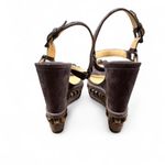 Christian Louboutin  Brown Studded Wedges Photo 2