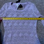 Studio Y Vintage Y2K  Lavender Sparkle Crochet High Low Sweater Black Bow Size XS Photo 5