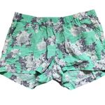 Kut From The Kloth  Floral Linen Print Shorts sz 4 Green Pull On Lounge Bloomcore Photo 0