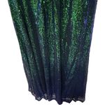 Kate Kasin Mermaid One Shoulder Green Sequin Gown Formal Bridal Wedding Size 16 Photo 2