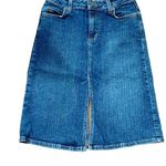 Arden B Y2K  Split Denim Skirt Juniors size 1 Blue Front Back Slit Photo 3