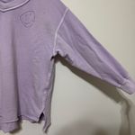 Aerie  Oversized Wonder V-Neck Sweatshirt Purple Size XS Smiley Face Graphic Photo 5