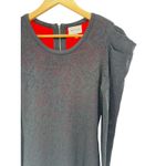 Milly  Black‎ Red Pointelle Lace Long Sleeve Puff Shoulder Bodycon Dress M Photo 3