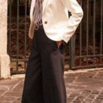 Boden Fluid Wide Leg Culotte Relaxed 14 Long Black Photo 0