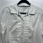 Charter Club  Women's White Button Front Long Sleeve Shirt Size 16 Breathable Photo 2