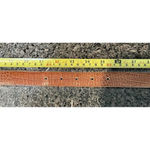 Casual‎ Corner Large Genuine Leather Crocodile Embossed Belt Silver Buckle Italy Brown Photo 7