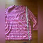 J. McLaughlin Pink on Pink Stripe Cotton Modal Blend Pocket Sweater, Size M Photo 2
