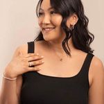 Cate & Chloe Bianca 18k Rose Gold Plated Crystal Silver Hoop Earrings Pink Photo 5