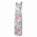 Lilly Pulitzer  Sloane Maxi Dress L Minty Fresh On The Rocks Shell Print Preppy Photo 9