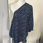 Investments NEW M Slim Factor Shibori One Shoulder 3/4 Sleeve Tie Top MSRP $70 Photo 1