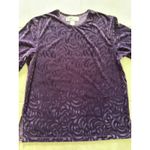 Vintage Crushed Velvet Top Womens Large Purple 90s Stretch Whimsigoth Photo 2
