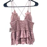 Free People NWT Womens small mauve pink Adella lace cross strap cami tank top Photo 3