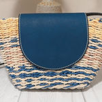 Universal Threads Universal Thread Striped Woven Boho Crossbody Bag with a blue vegan leather flap Photo 0