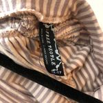 Free People  Strapless Ruched Bodycon Dress Beige White Striped XS Photo 4