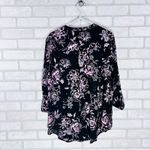 Torrid Harper 3/4 Sleeve Pullover Glowing Night Floral Deep Black Blouse Size 2 Photo 9
