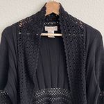 Baby Phat Vintage Y2K Black Crochet Bell Sleeve Open Drape Cropped Cardigan Photo 2