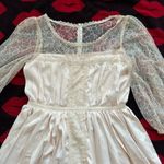 Japan Kawaii beige floral lace long sleeve dress S Photo 1