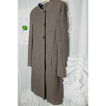 St. John Couture Knit Coat Textured Size 6 Brown Purple Silk Lined Long Photo 3