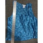Morgan Taylor  Intimates Pajama Set Women’s Small Blue Satin Snakeskin Pants/Tank Photo 6