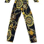 Gold Medallion Chain Baroque Print Jumpsuit Playsuit Stretchy Lightweight Sz L Size L Photo 2